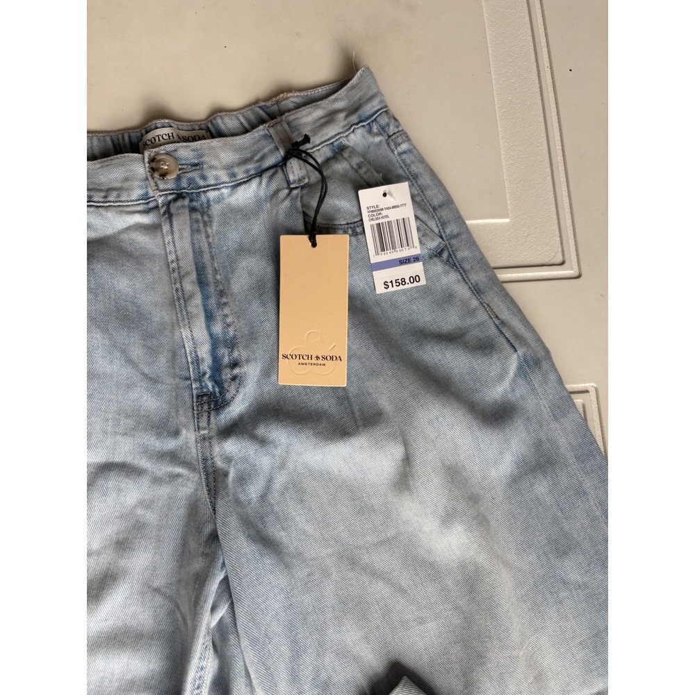 Scotch & Soda Chelsea Hotel Wide Leg Pleated Jeans Light Indigo 26 - Picture 3 of 8